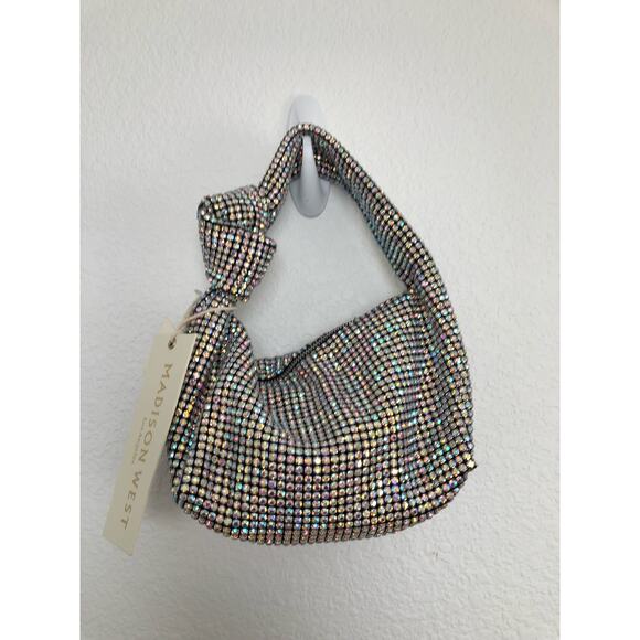 MadisonWest Clear Aurora Borealis Rhinestone Mini Bag - Picture 1 of 5